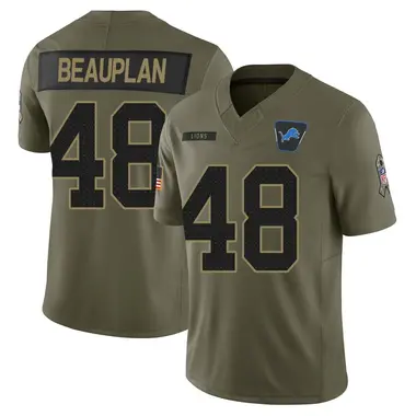 Abraham Beauplan Youth Limited Olive Detroit Lions 2025 Salute to Service Jersey