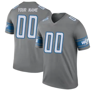 Custom Youth Legend Detroit Lions Color Rush Steel Jersey