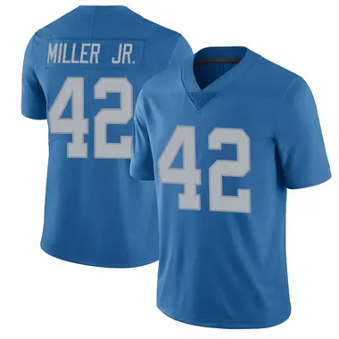 D.J. Miller Jr. Men's Limited Blue Detroit Lions Throwback Vapor Untouchable Jersey