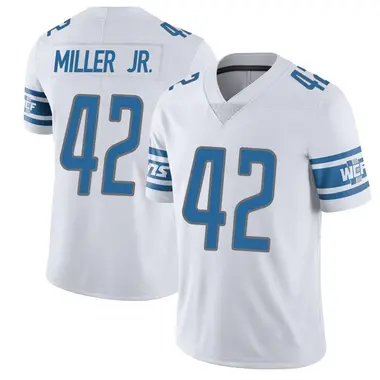 D.J. Miller Jr. Men's Limited White Detroit Lions Vapor Untouchable Jersey
