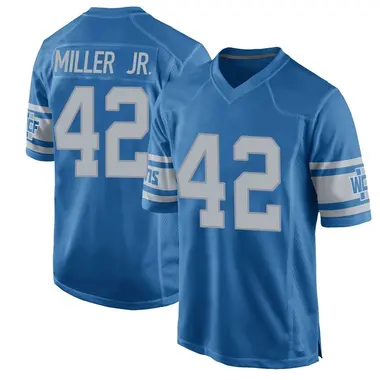D.J. Miller Jr. Youth Game Blue Detroit Lions Throwback Vapor Untouchable Jersey