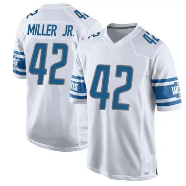 D.J. Miller Jr. Youth Game White Detroit Lions Jersey