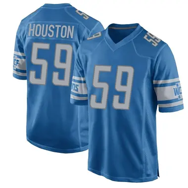 James Houston Men's Game Blue Detroit Lions Team Color Jersey