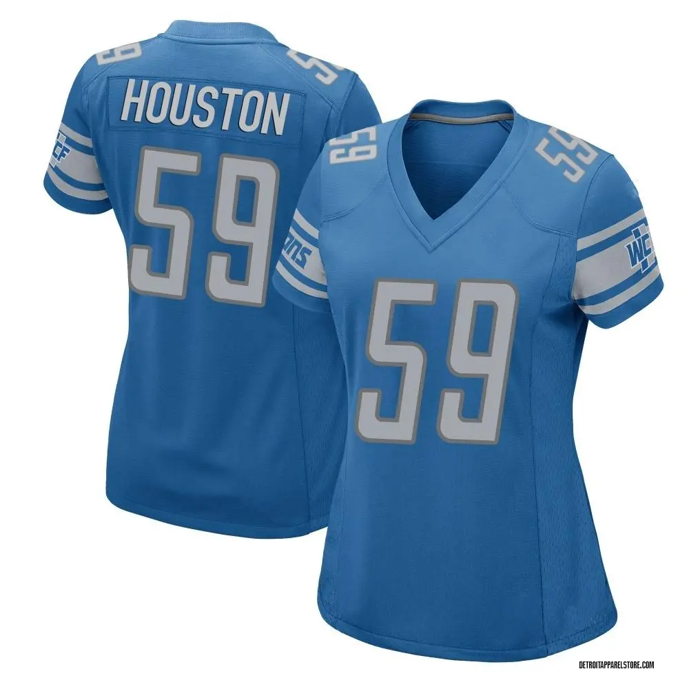 James Houston Women's Game Blue Detroit Lions Team Color Jersey