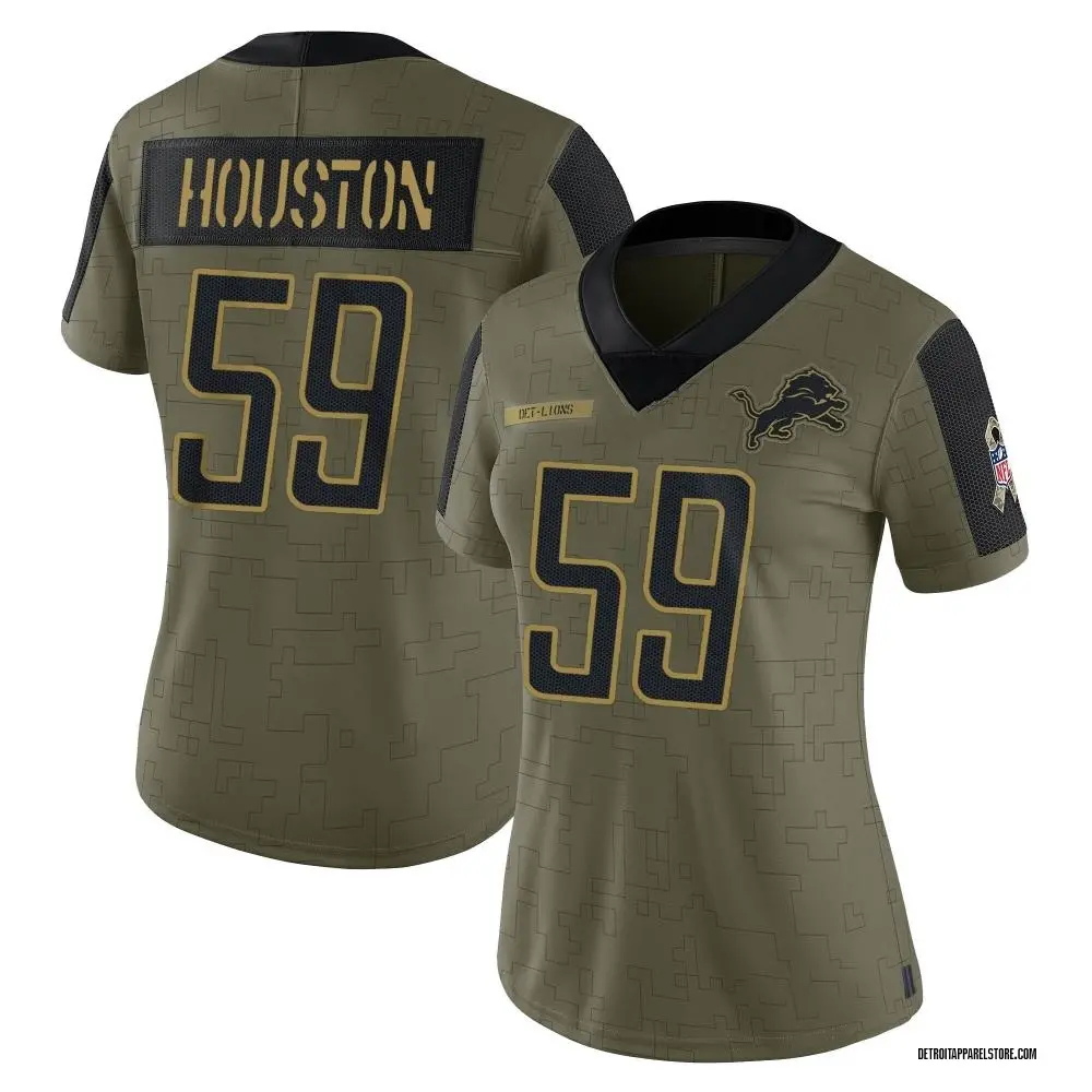 James Houston Women's Limited Olive Detroit Lions 2021 Salute To Service Jersey
