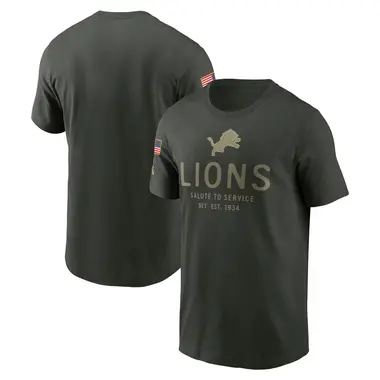 Men's Green Detroit Lions Forest Big & Tall 2025 Salute to Service Sideline Edge T-Shirt
