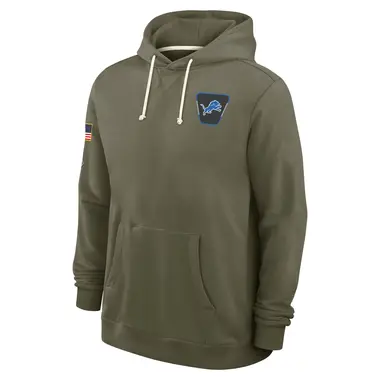 Men's Olive Detroit Lions 2025 Salute to Service Sideline Hoodie