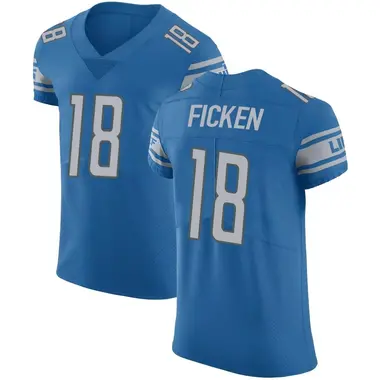 Sam Ficken Men's Elite Blue Detroit Lions Team Color Vapor Untouchable Jersey