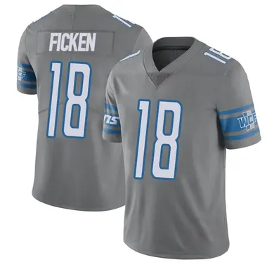 Sam Ficken Men's Limited Detroit Lions Color Rush Steel Vapor Untouchable Jersey